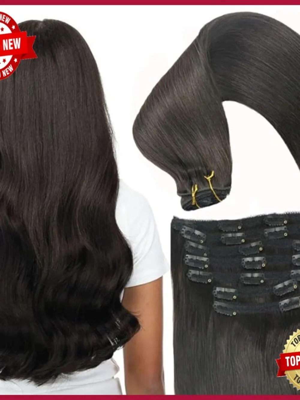 20 Inch Clip In Human Hair Extensions Thick Ends 120g Remy